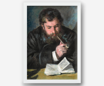 Claude Monet (Reading with a Pipe) | Portrait | Pierre-Auguste Renoir